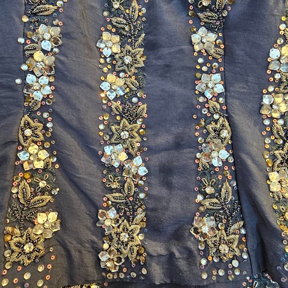 Indian Lengha gun metal grey blue size 10 - Picture 4 of 7